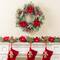 Glitzhome® 24"D Christmas Red Mangnolia & Berry Wreath